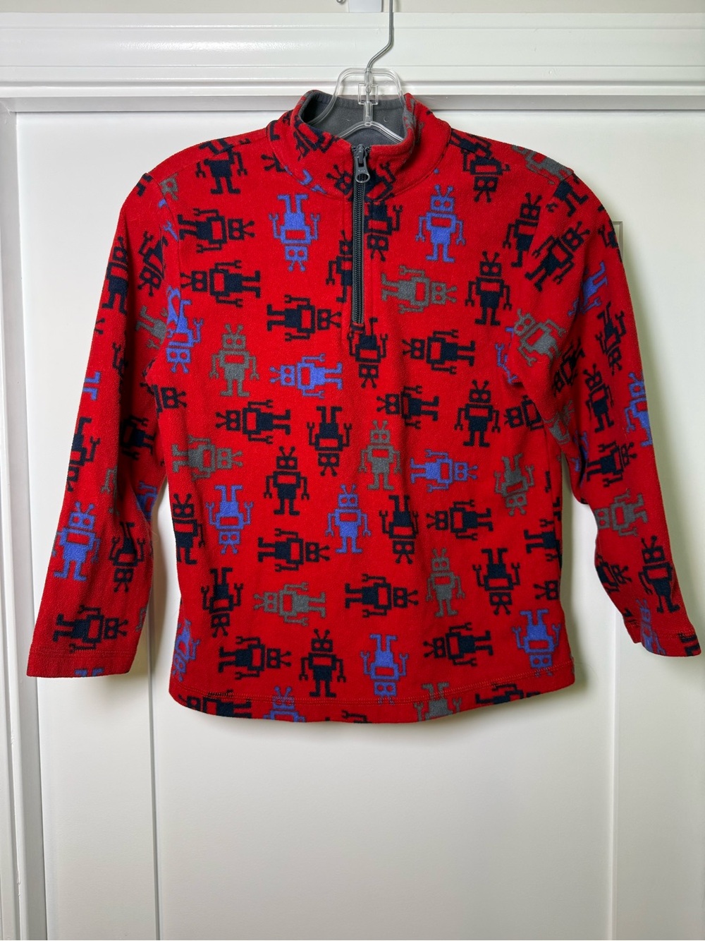 Hanna Andersson Robot Quarter Zip Fleece 130 / 8